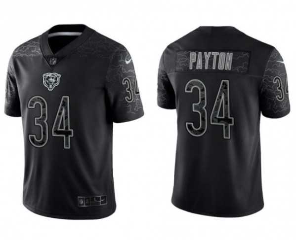 Men's Chicago Bears #34 Walter Payton Black Reflective Limited Stitched Football Jersey,We sell and wholesale Men's Chicago Bears #34 Walter Payton Black Reflective Limited Stitched Football Jersey on line form chian!